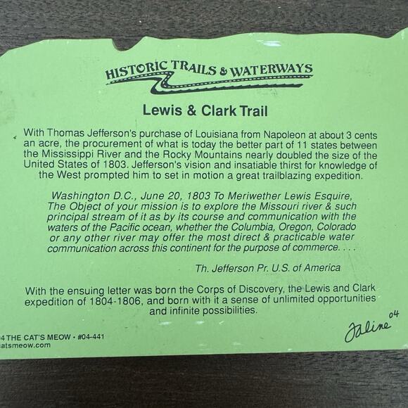 Cat's Meow Village Lewis and Clark Trail 2004 Historic Trails & Waterways Wooden - Picture 16 of 16